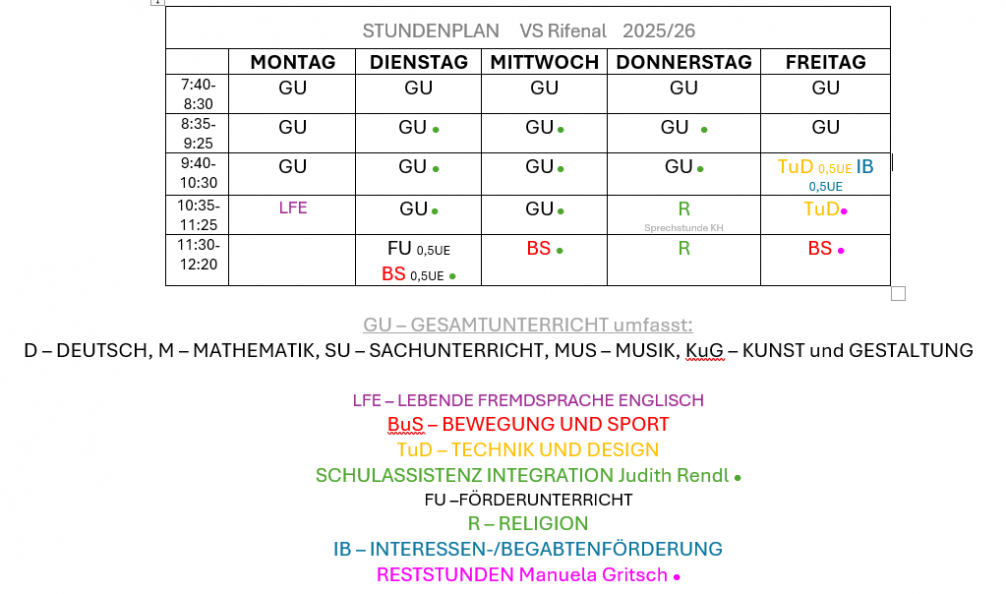 Stundenplan